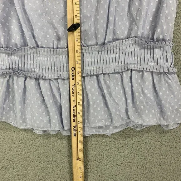 Bishop + Young Swiss Dot Ruffle Purple Tank Size Medium Lightweight NWOT - Picture 5 of 11